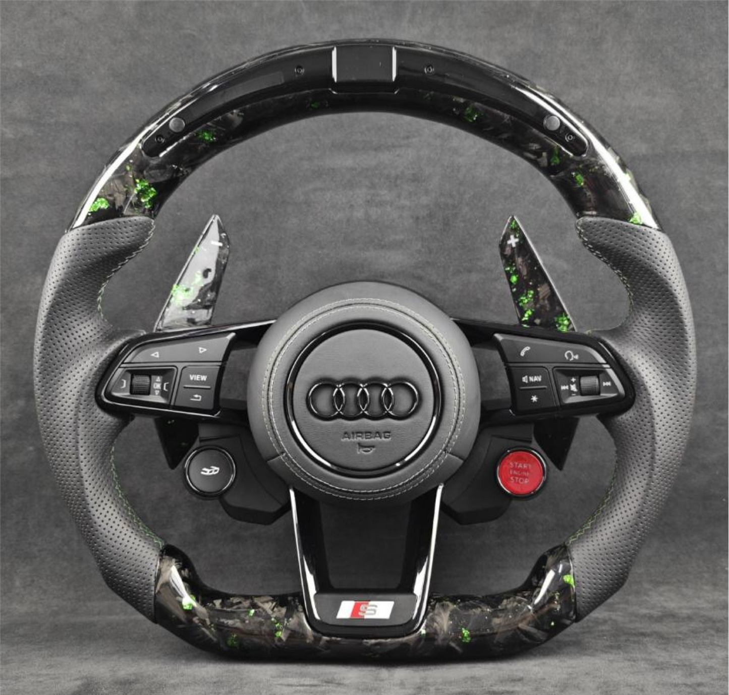 LED Performance Forged Carbon Steering Wheel Leather R8/TT/TTS/TTRS Steeringwheels.cy