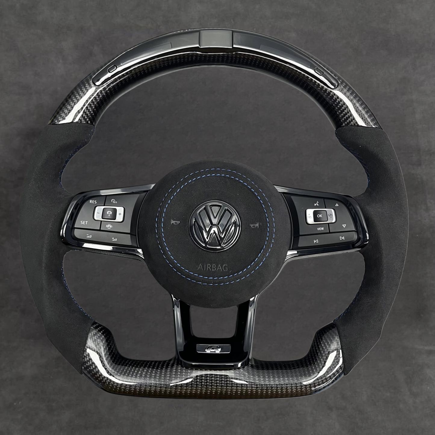 LED Carbon Fiber Steering Wheel Alcantara VOLKSWAGEN Steeringwheels.cy