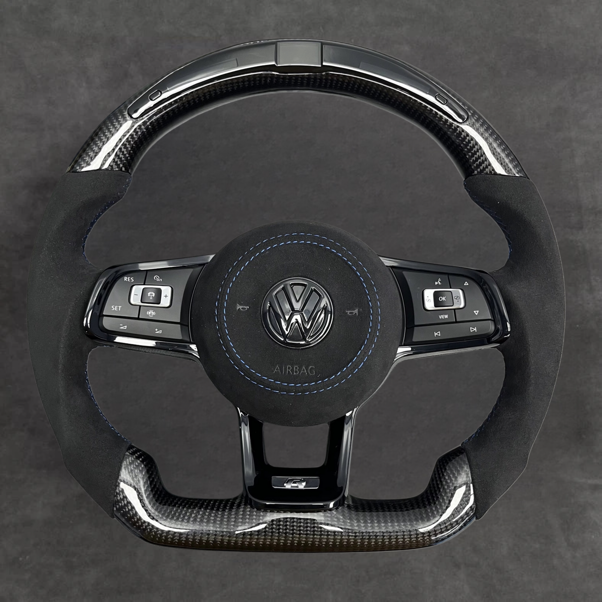 LED Carbon Fiber Steering Wheel Alcantara VOLKSWAGEN Steeringwheels.cy