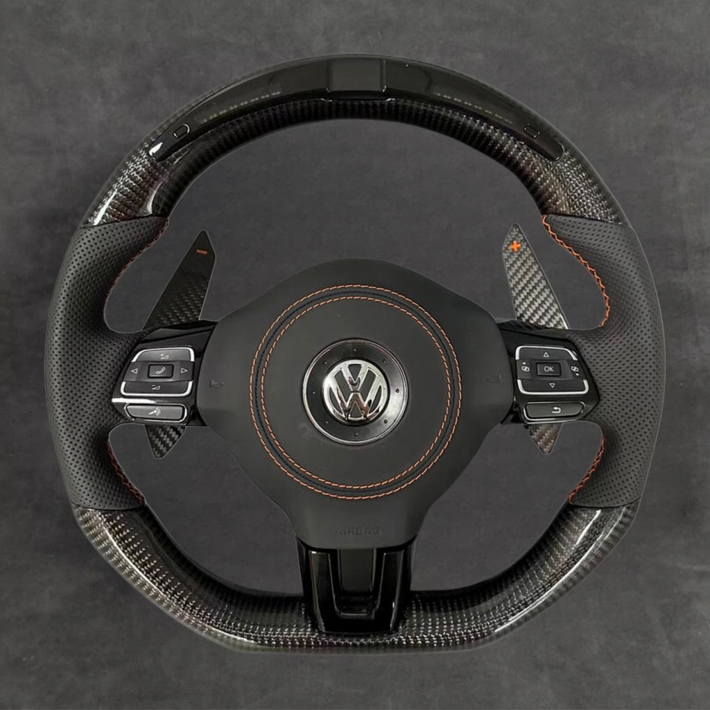 LED Carbon Fiber Steering Wheel Leather VOLKSWAGEN Steeringwheels.cy