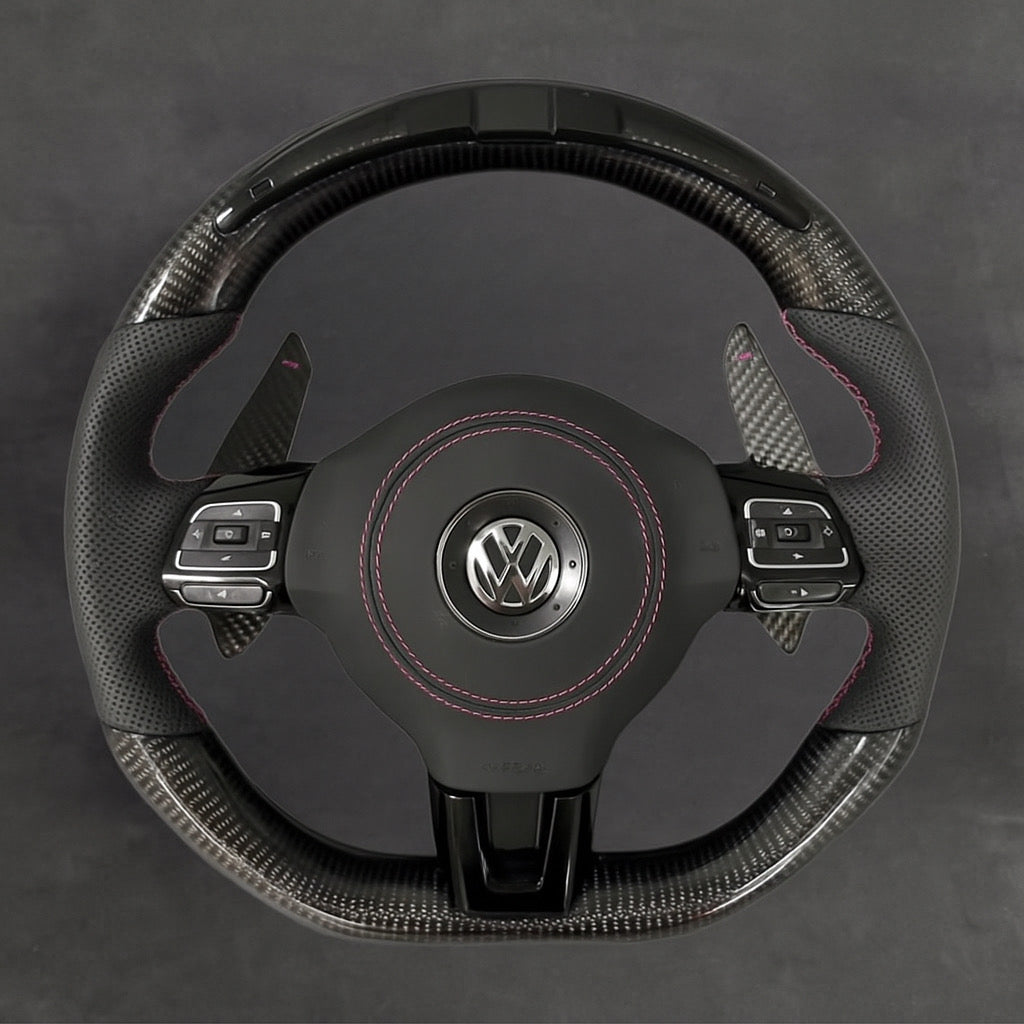 LED Carbon Fiber Steering Wheel Leather VOLKSWAGEN Steeringwheels.cy