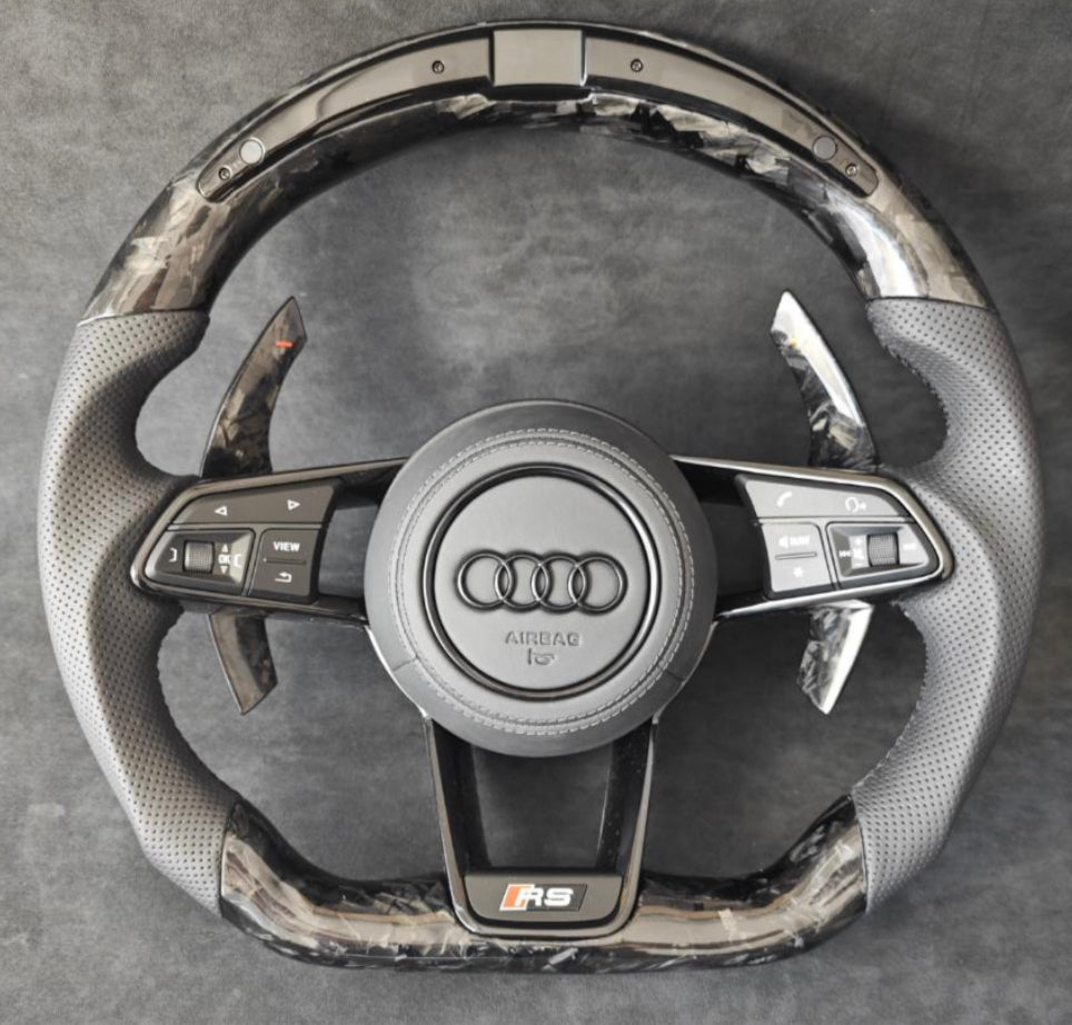 LED Forged Carbon Steering Wheel Leather R8/TT/TTS/TTRS Steeringwheels.cy