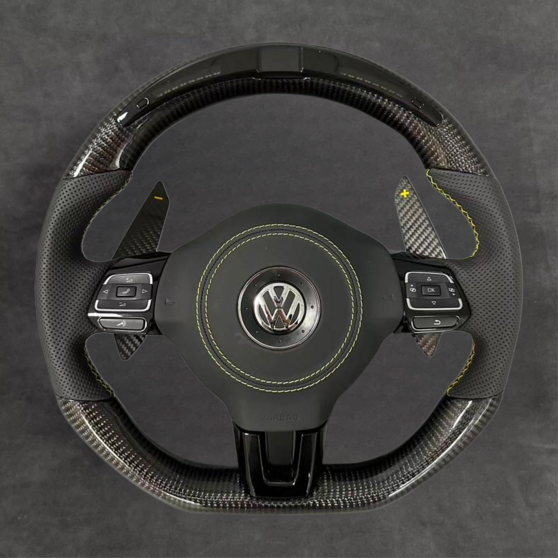 LED Carbon Fiber Steering Wheel Leather VOLKSWAGEN Steeringwheels.cy