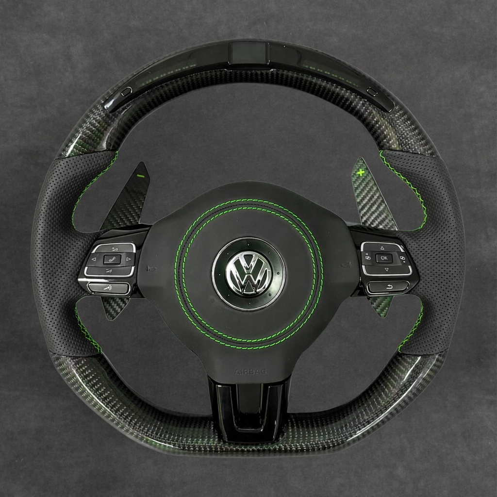 LED Carbon Fiber Steering Wheel Leather VOLKSWAGEN Steeringwheels.cy