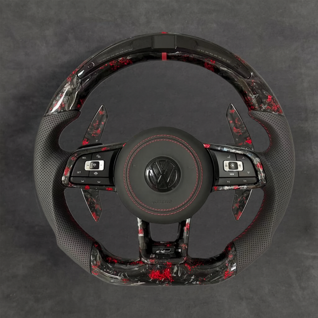 Special Edition LED Forged Carbon Steering Wheel Leather VOLKSWAGEN Steeringwheels.cy