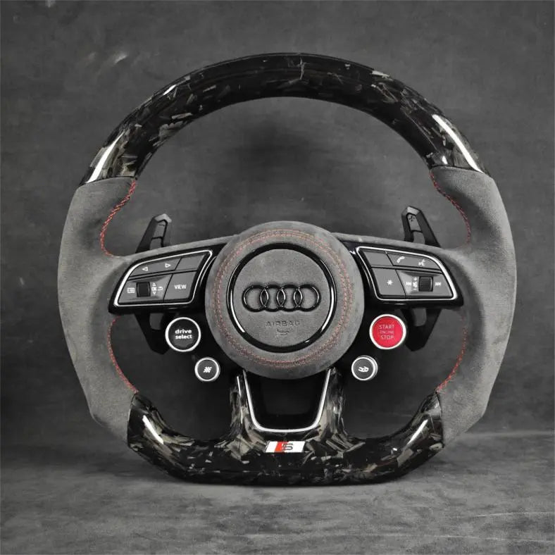 Forged Carbon Fiber Steering Wheel Alcantara A4/A5/Q5/S4/S5/SQ5/RS4/RS5 Steeringwheels.cy