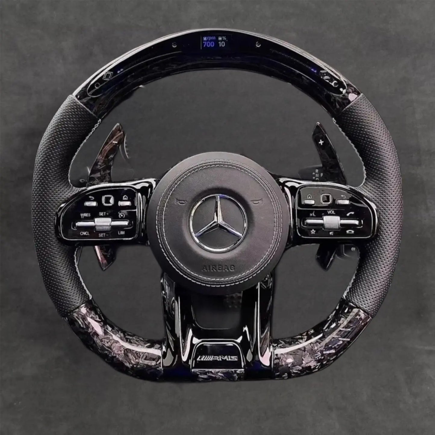 LED Forged Carbon Fiber AMG Performance Steering Wheel Leather Steeringwheels.cy